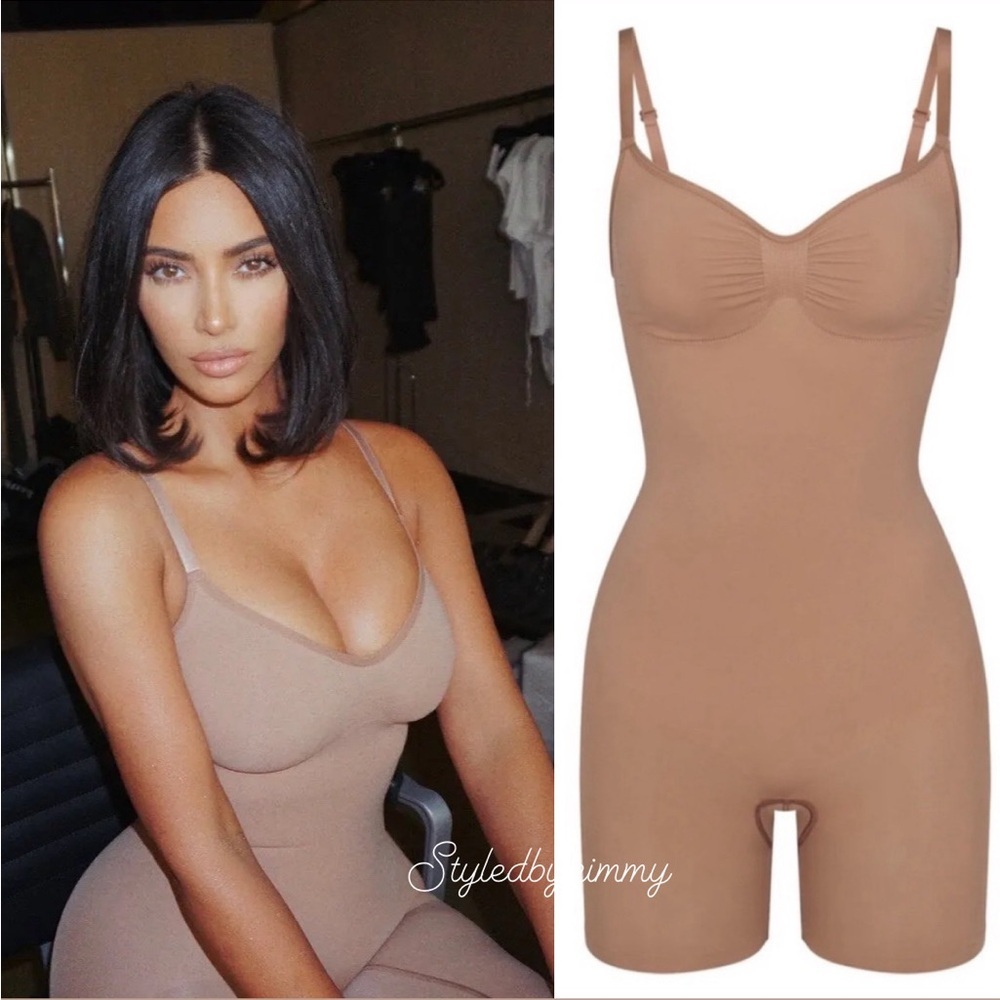 SKIMS Seamless Sculpt Mid Thigh Brief Bodysuit S/M NEW